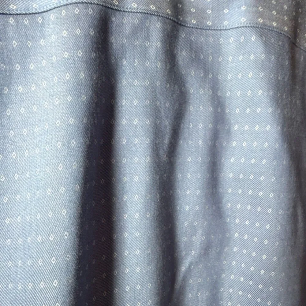 Banana Republic Grant Fit Non-Iron Blue Geometric Button-Down Shirt XL
